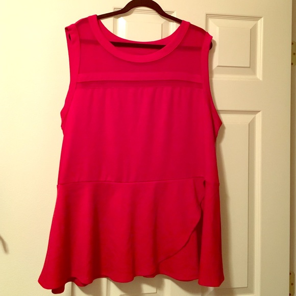 Red peplum top.
