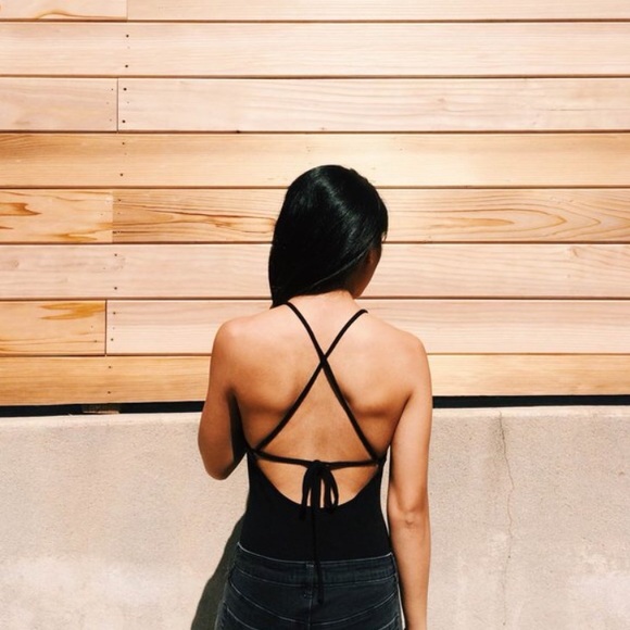 SALE🌟Jersey Cross Back Ribbed Bodysuit - Picture 2 of 4