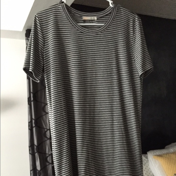 Black and gray striped tshirt dress
