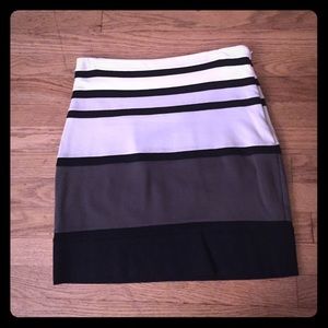 Black and grey striped skirt