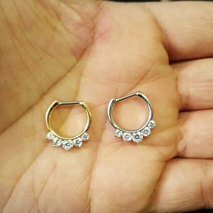 Gold and Silver plated 16g Septum Clicker (s)