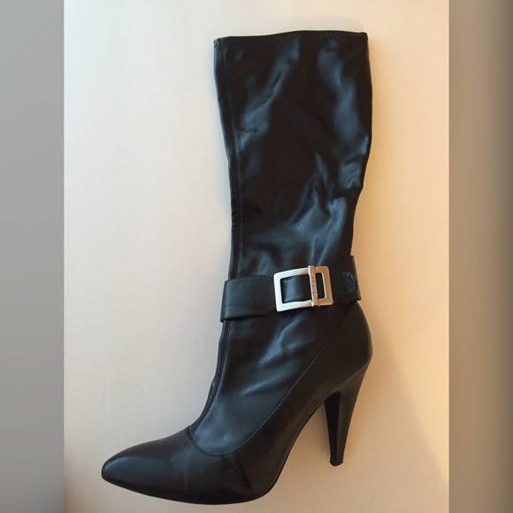 BCBGirls Black Boots with Silver Buckle- Sz9.5