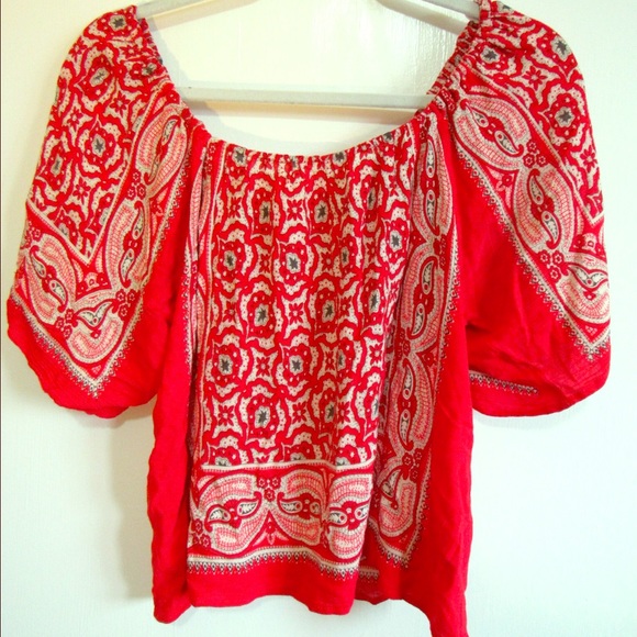Forever 21 Red Off-Shoulder Top