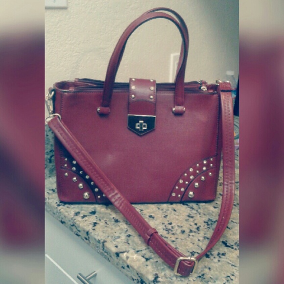 Maroon Structured Business Hand/Shoulder Bag