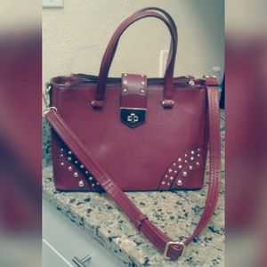 Maroon Structured Business Hand/Shoulder Bag