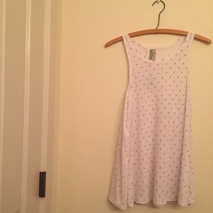 Free people white with purple polka dot tank