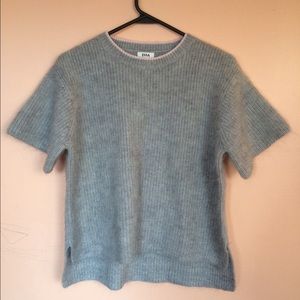 Grey Short Sleeve Hi-Lo Sweater