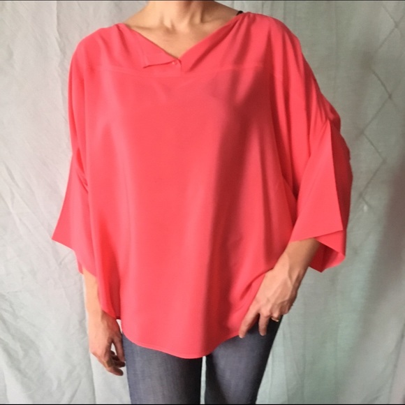 DKNY coral pink blouse