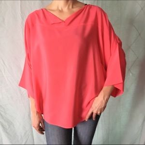 DKNY coral pink blouse