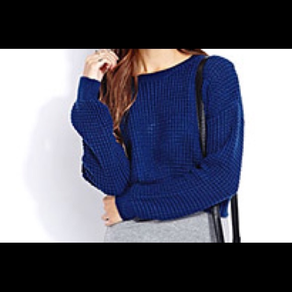 Navy blue crop sweater