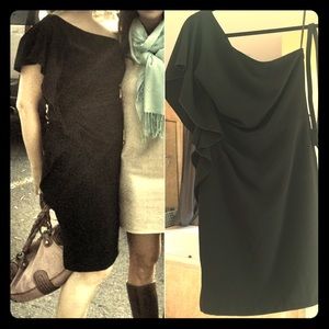 WhiteHouse BlackMarket one shoulder ruffle dress