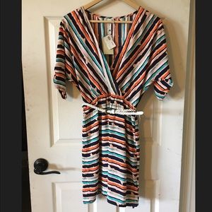 PRICE DROP!  BNWT Striped Cross Front Dress Size M