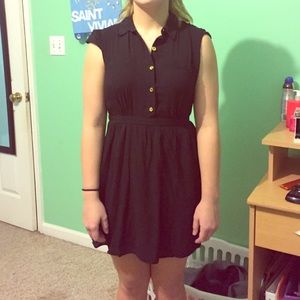 Black button dress