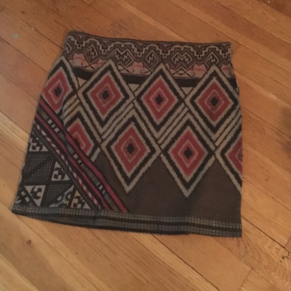Aztec bodycon mini skirt