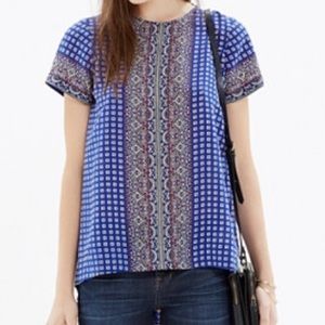 Madewell Silk Tailored Tee in Ascot Grid