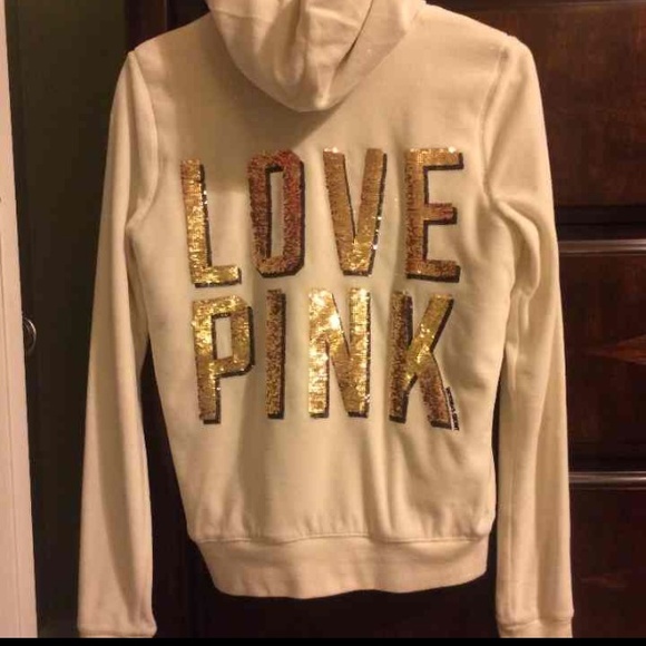 EUC VS/PINK SHERPA LINED ZIP UP HOODIE