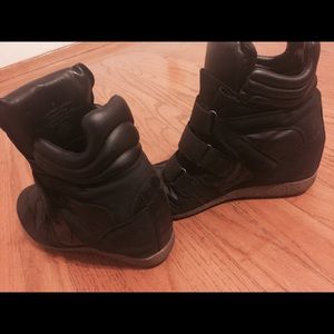 Black Wedge Sneakers