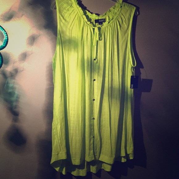 Neon yellow Plus Size Blouse