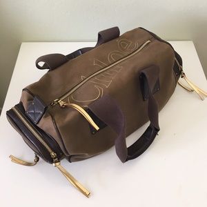 Chloé Canvas Duffle Bag Style Purse 100% Authentic