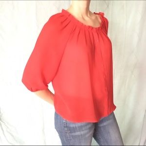 SALE! Sweet red flowy peasant blouse from H&M