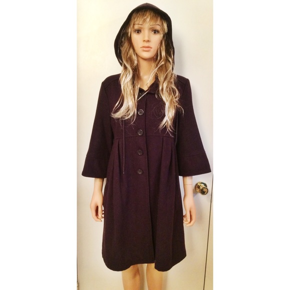 ❌SOLD Plum Hooded Winter Back to School Coat