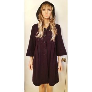 ❌SOLD Plum Hooded Winter Back to School Coat