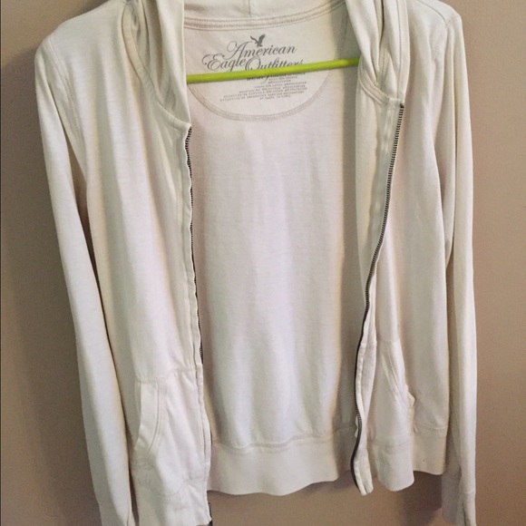 American eagle comfy Creme zip up hoodie medium