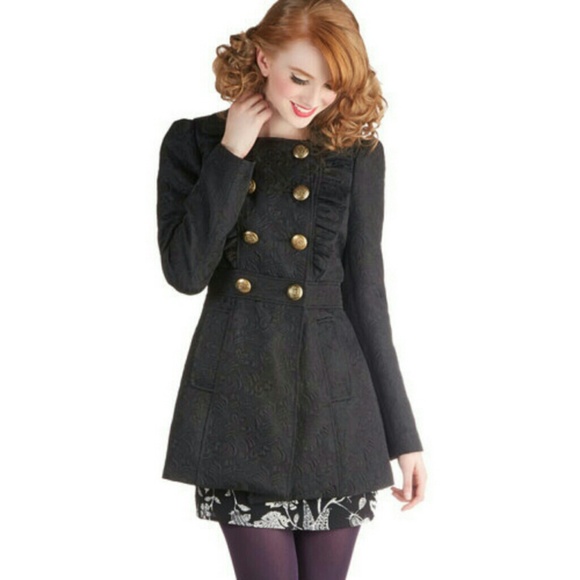 Black Brocade "Stately Supper" Coat