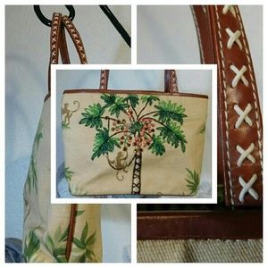 Vintage Isabella Fiore beaded twill tote, EUC