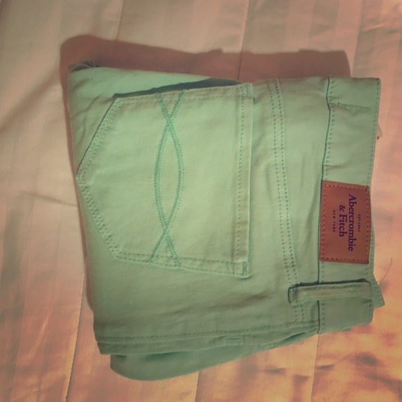 mint green Abercrombie and Fitch jean