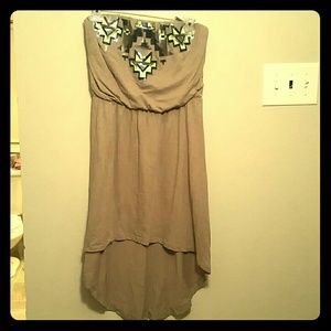 Express High Low Tan Aztec Dress