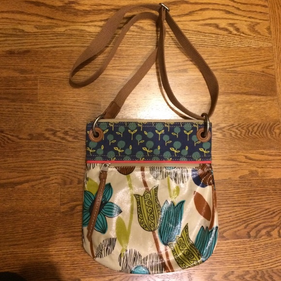 Fossil "Key-Per" Crossbody Bag in Tulip Pattern