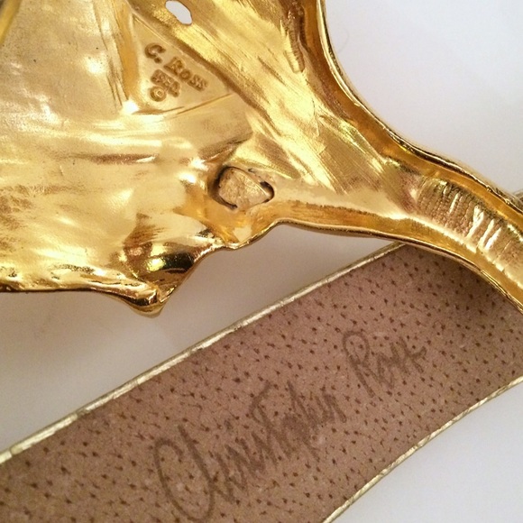 Christopher Ross Gold Elephant Snakeskin Belt - Picture 2 of 4