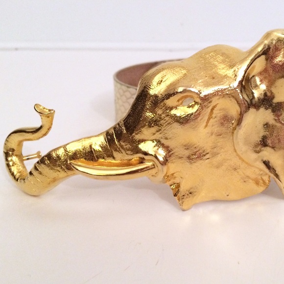 Christopher Ross Gold Elephant Snakeskin Belt - Picture 3 of 4