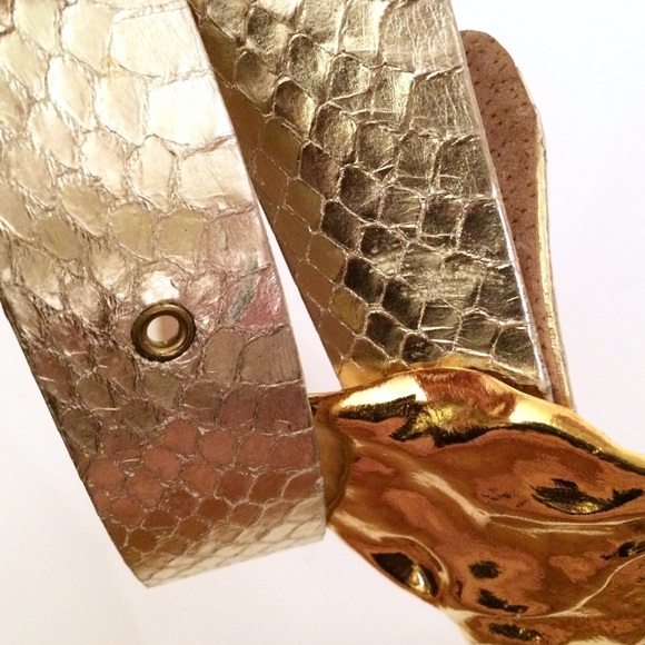 Christopher Ross Gold Elephant Snakeskin Belt - Picture 4 of 4