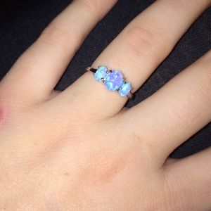 Beautiful white opal ring