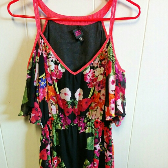 Floral Open Shoulder Dress