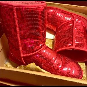 Red sequined uggs