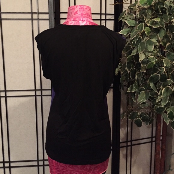 Purple Dressy Lace Detail Tank Tee - Picture 2 of 4