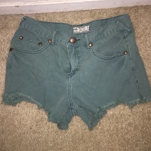 Green free people shorts