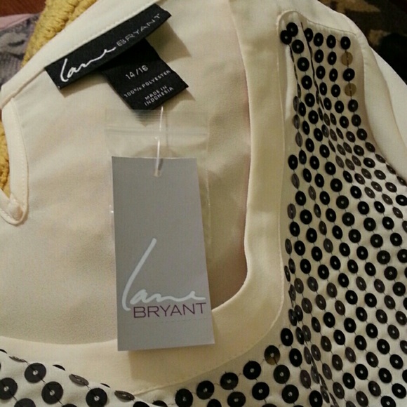 NWT SZ 14-16W cream sequin blouse - Picture 2 of 3