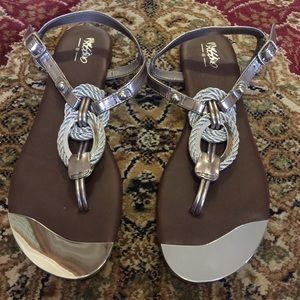 Mossimo Silver Braided Sandals