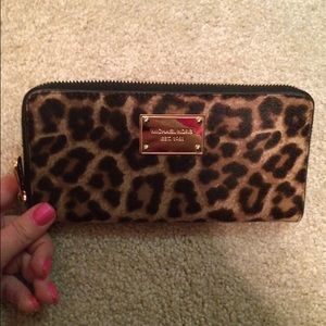 MK leopard wallet