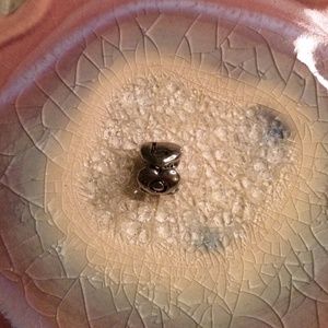 Silver hearts that say love (chamilia bead)