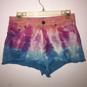 BDG urban outfitters high rise cheeky tyedye short