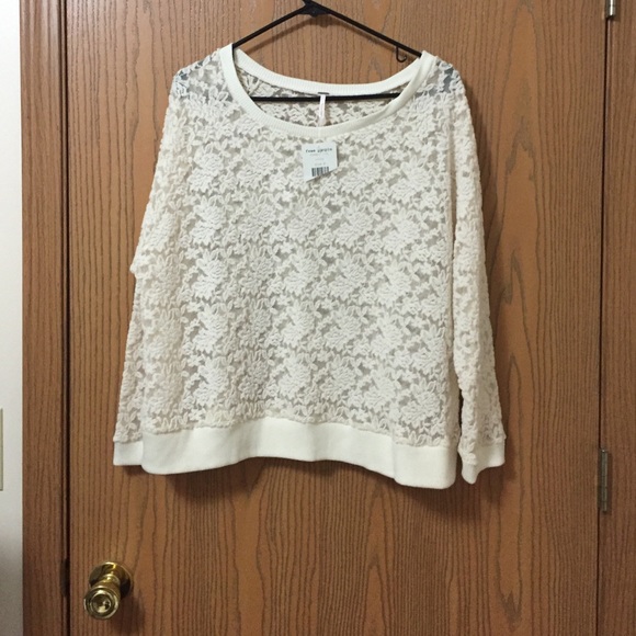 Free people NWT Lace sweater medium