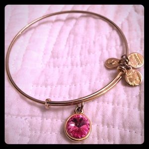 ALEX & ANI 'October' Pink stone charm bracelet