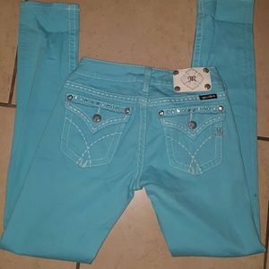 Turquoise Miss Mee skinny jeans
