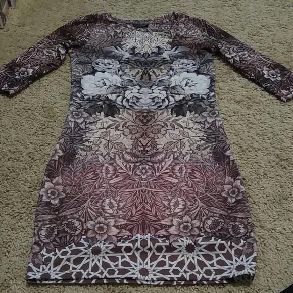 Topshop 3/4 Sleeve Bodycon Dress