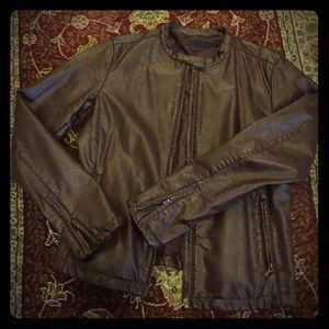 UNIQLO Burgundy Faux leather jacket